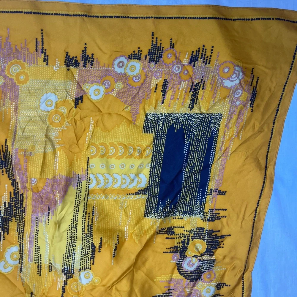 Dior Yellow and Black Scarf 31” X 31”